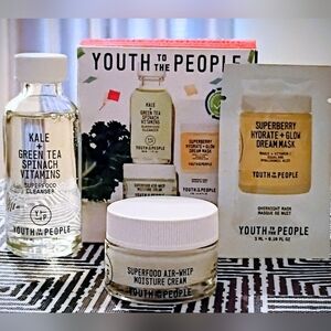 Youth To The People Mini Skincare Set Cleanser Moisturizer Mask NEW Travel